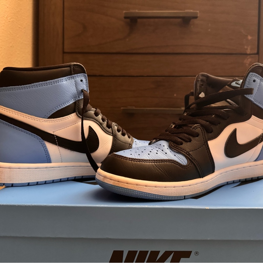 Nike Men's High-Top Sneakers - Black and Light Blue